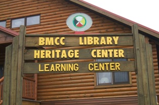 A picture of the sign in front of the BMCC Library