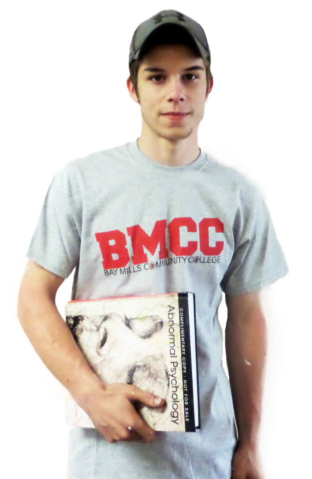 BMCC Student holding Psychology Book